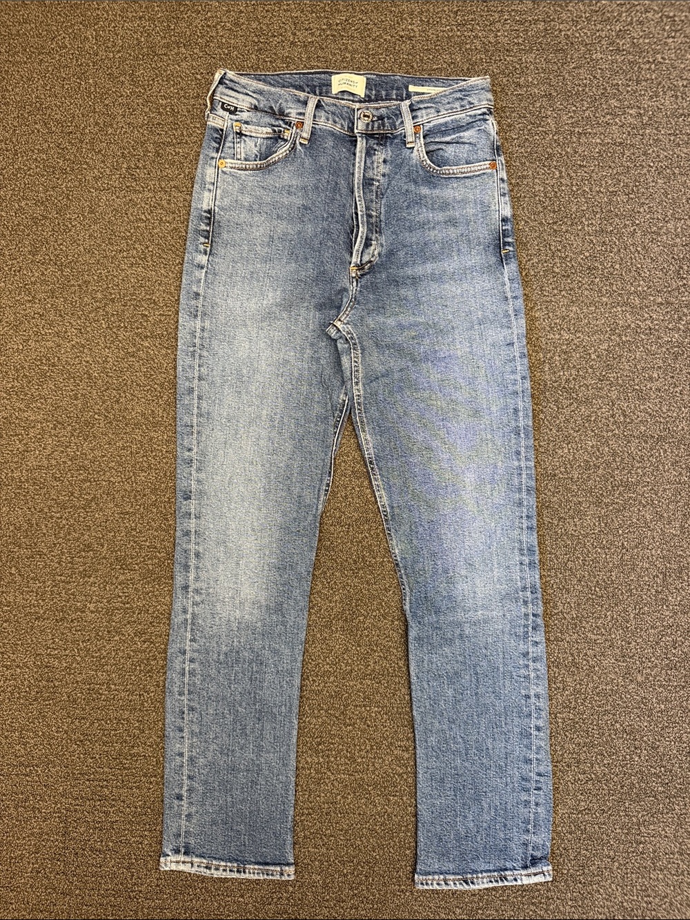 Citizens of Humanity Charlotte High-Rise Straight Leg Jeans in Blue Wash